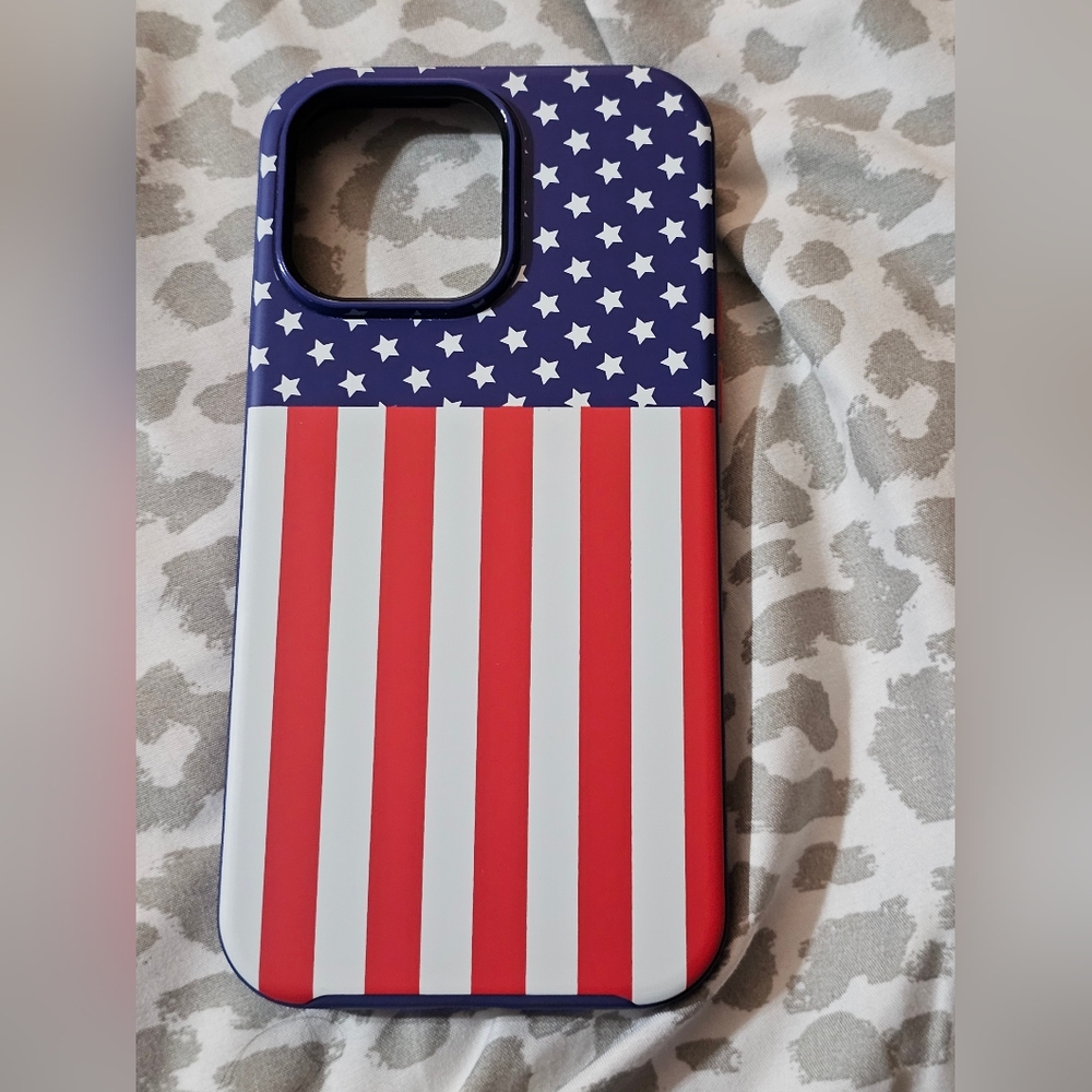 Red, white and blue iphone 14 pro Max otterbox